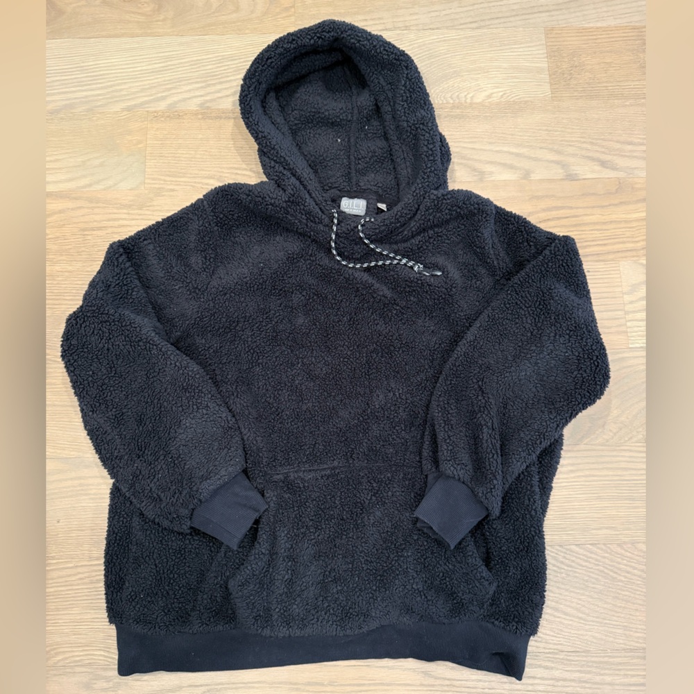 G.I.L.I. Black Fleece Jacket with Drawstring